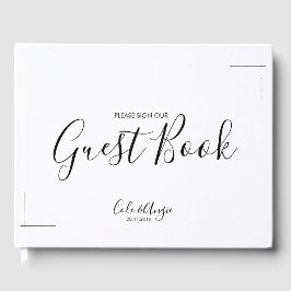 Visitas Livro de Convidados de Casamento Minimalista com F