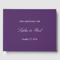Livro de Convidados de Casamento Roxo Escuro Elega