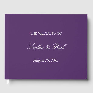 Visitas Livro de Convidados de Casamento Roxo Escuro Elega
