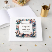 Livro de Convidados de Casamento Russo Azul-Marinh