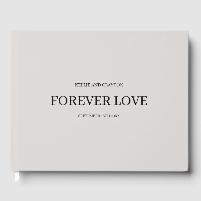 Visitas Livro de Convidados de Casamento Simples de cinzas (Frente)