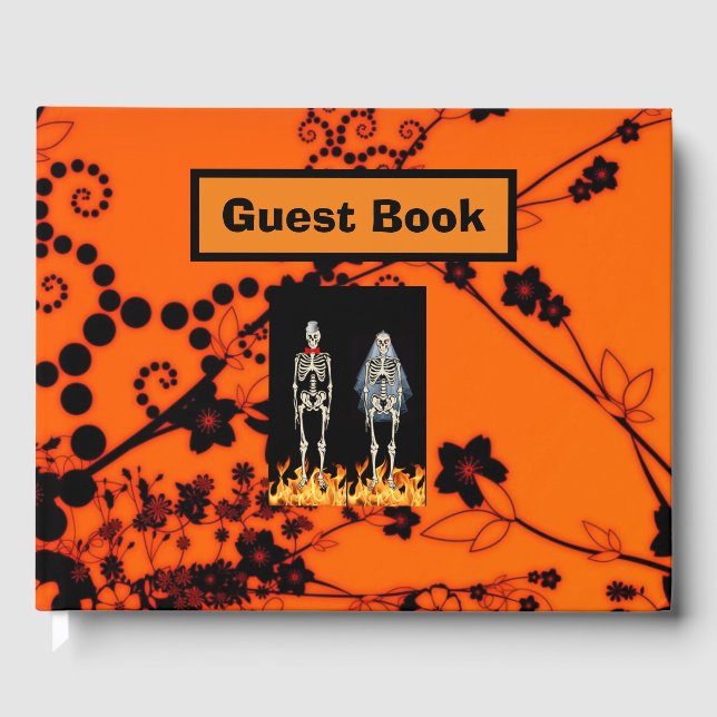 Visitas Livro de Convidados de Casamento Skeleton (Frente)