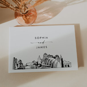 Visitas Livro de Convidados de Casamento Skyline de Kansas