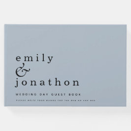 Visitas Livro de Convidados de Casamentos Azuis Simples e 