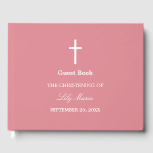 Visitas Livro de Convidados de Cristal Rosa-Blush