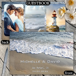 Visitas Livro de Convidados de Foto de Casamento em Praia 