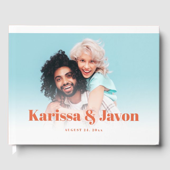 Visitas Livro de Convidados de Foto Estilado com Cor Perso (Frente)