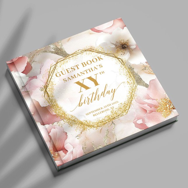 Visitas Livro de Convidados de Noite de Iniversário, Rosa- (Sophisticated Dusty Pink Ivory Birthday Guest Book

)