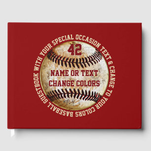 Visitas Livro de Convidados do Baseball com Texto e Cores