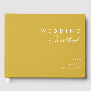 Visitas Livro de Convidados do Casamento Dourado Minimalis