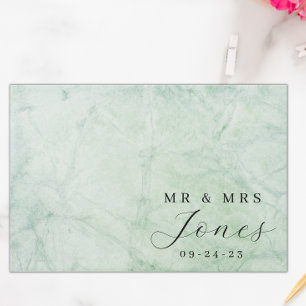 Visitas Livro de Convidados do Casamento Elegante Verde Sa