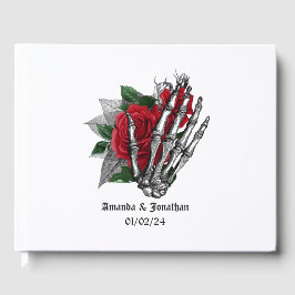 Visitas Livro de Convidados do Casamento Gótico Floral Ver