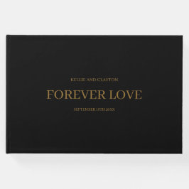 Visitas Livro de Convidados do Casamento Minimalista Negro