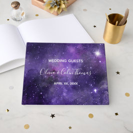 Visitas Livro de Convidados do Casamento Roxo do Céu Notur