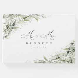 Visitas Livro de Convidados do Casamento Verde Dusty Sage