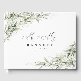 Visitas Livro de Convidados do Casamento Verde Dusty Sage