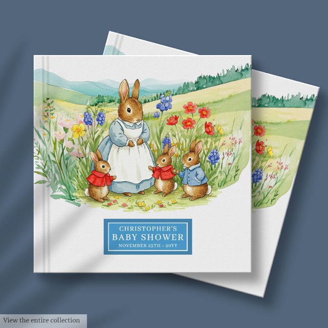 Visitas Livro de Convidados do Chá de fraldas Peter Coelho (Cute Peter Rabbit Baby Shower Guest Book for Boys)