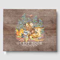 Livro de Convidados do Chá de fraldas Rústico Neut