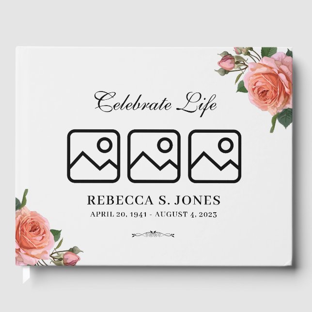 Visitas Livro de Convidados do funeral Floral Rosa (Frente)