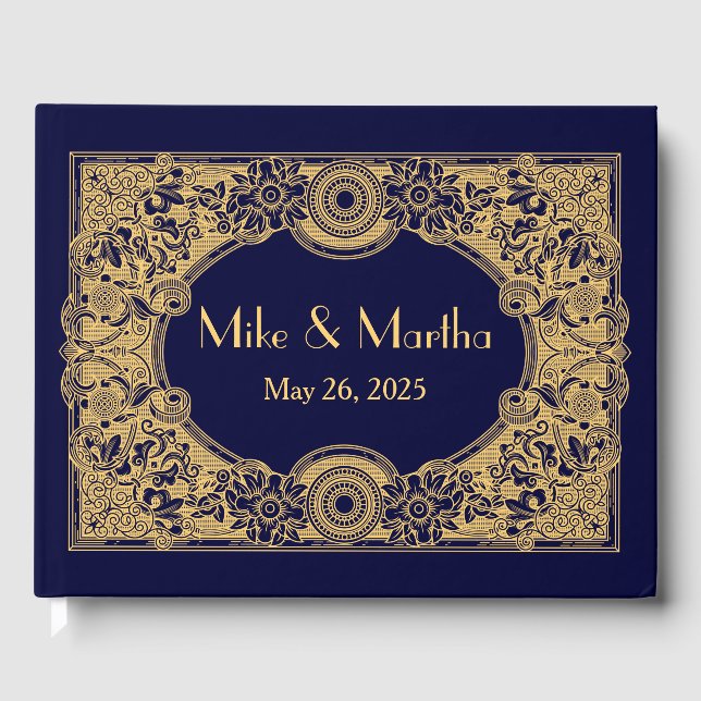 Visitas Livro de Convidados do Quadro Dourado Ornamental E (Frente)