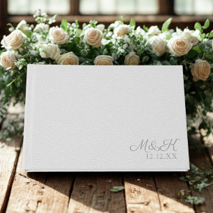 Visitas Livro de Convidados do Silver Faux Leather