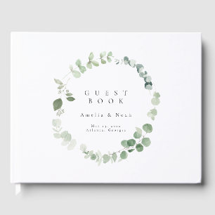 Visitas Livro de Convidados Elegante Greenery