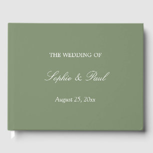 Visitas Livro de Convidados Elegante Sage Green