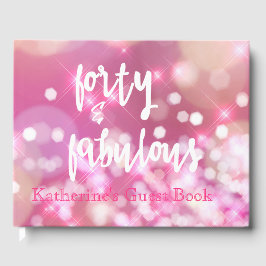 Visitas Livro de Convidados Glamoroso, Cor-de-rosa, 40 e F