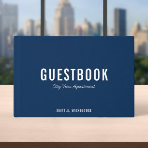 Visitas Livro de Convidados Moderno e Script de Cor Editá