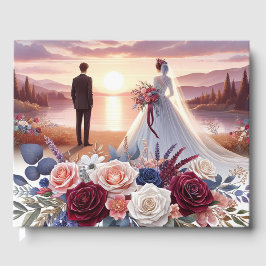 Visitas Livro de Convidados para Casamento Floral de Noite