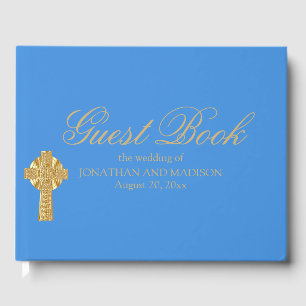 Visitas Livro de Convidados Personalizado de Casamento Azu