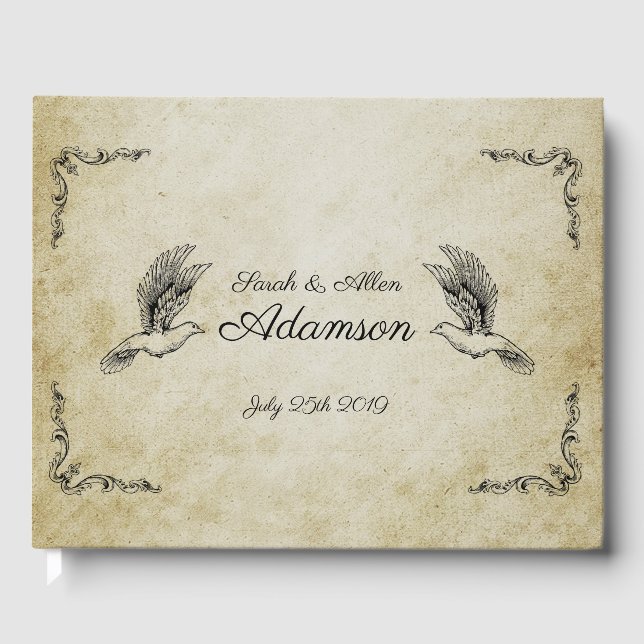 Visitas Livro de convidados românticos da Vintage (Frente)