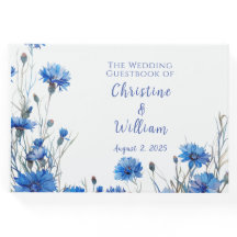 Livro de Convidados Rustic Cornflower Personalizad