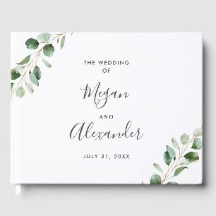 Visitas Livro de Convidados Simples de Casamento em Verde