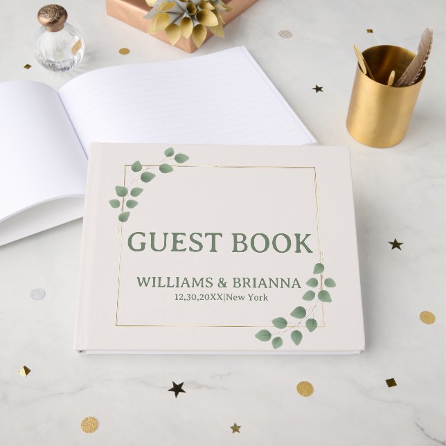 Visitas Livro de Convidados sobre a Semana Mínima Moderna  (Frente aberta)