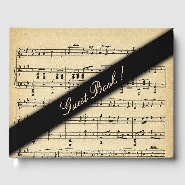 Visitas Livro de Convidados sobre Casamento de Música Anti (Frente)