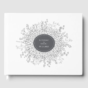 Visitas Livro de Convidados sobre Casamento Floral Moderno