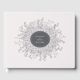 Visitas Livro de Convidados sobre Casamento Floral Moderno