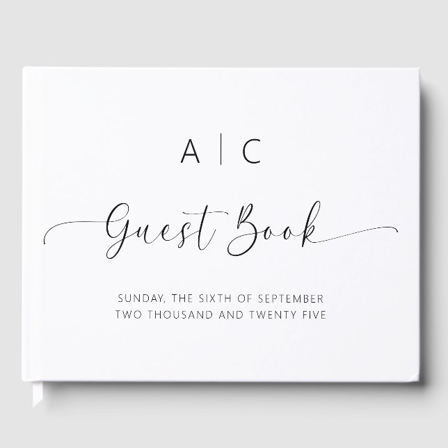 Visitas Livro de Convidados sobre Casamentos Minimalistas  (Frente)