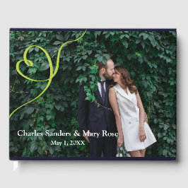 Visitas Livro de Fotos de Casados com Folhas Tropicais Ret