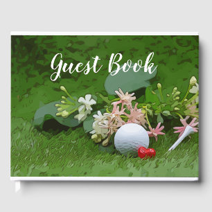 Visitas Livro de Golfe Guest com bola de golfe e lágrima