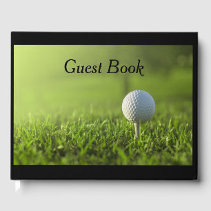 Visitas Livro de Golfe Guest com bola de golfe sobre o ver