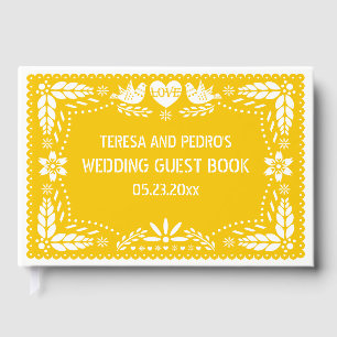 Visitas Livro de hóspedes amarelo do casamento dos