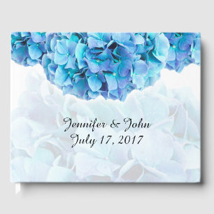 Visitas Livro de hóspedes azul do casamento do Hydrangea