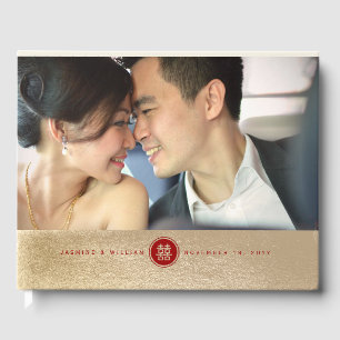 Visitas Livro de hóspedes chinês do casamento da