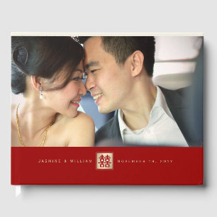 Visitas Livro de hóspedes chinês do casamento da