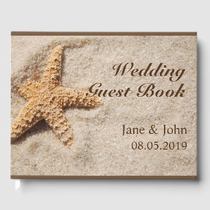Visitas Livro de hóspedes da estrela do mar do casamento