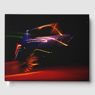 Visitas livro de hóspedes de dança de carro roxo