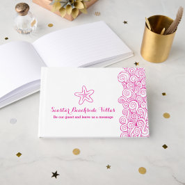 Visitas Livro de hóspedes de praia, cor-de-rosa, de férias