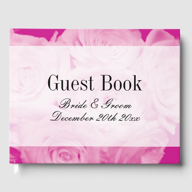 Visitas Livro de hóspedes do buquê rosa-rosado clássico (Frente)